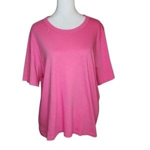 NEW Faherty Sunwashed Crew Neck Tee Organic Cotton in Cone Flower Pink XL
